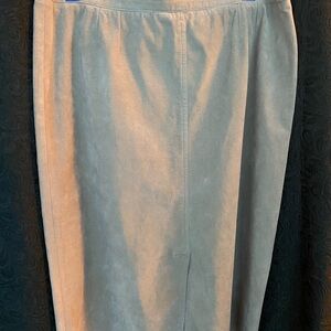 Vintage Graybeige Suede like Midi Skirt